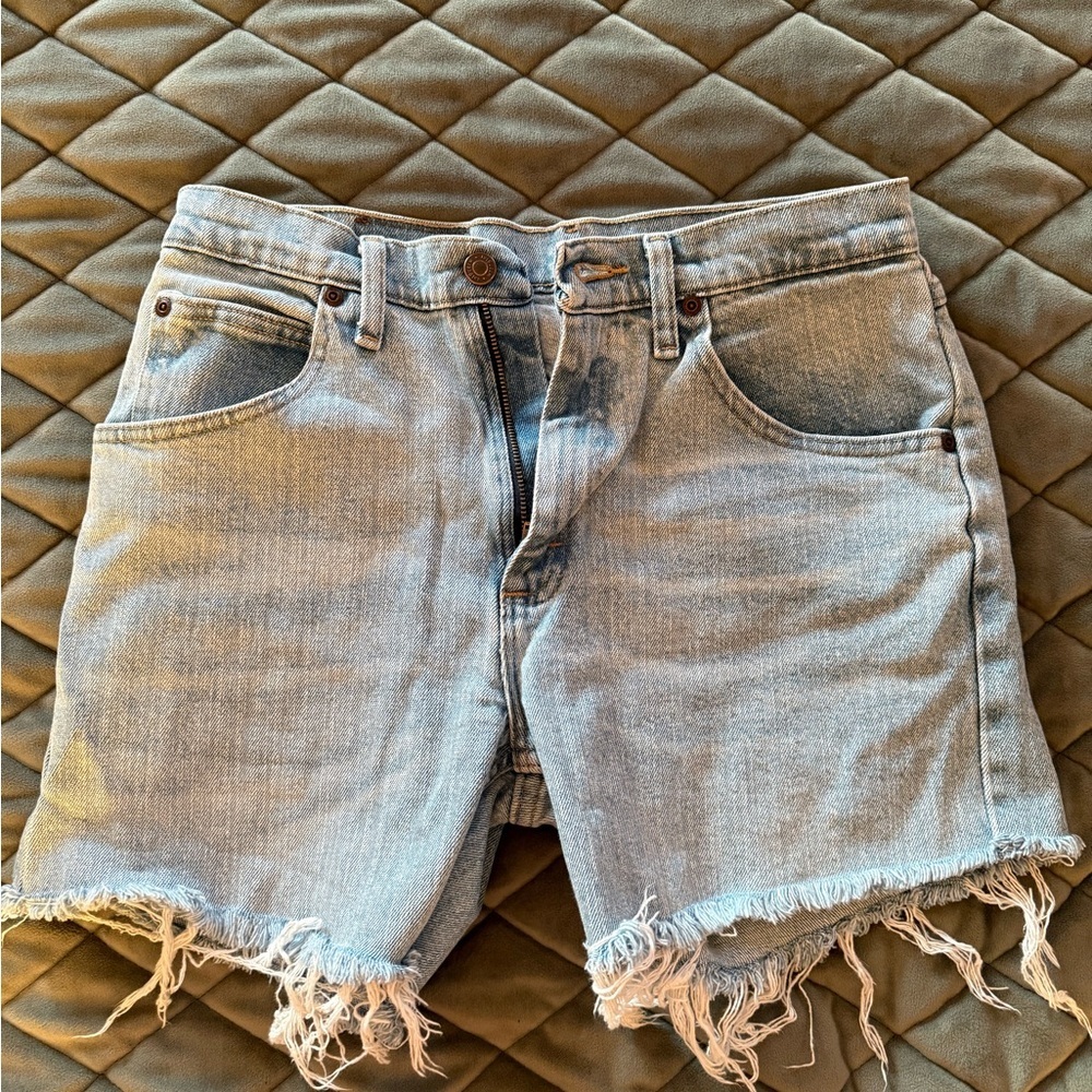 Wrangler Light Blue Denim Cutoff Shorts